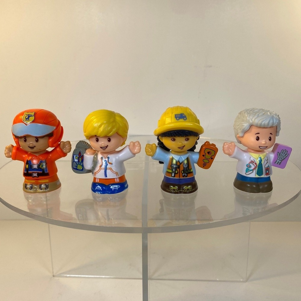 Fisher Price Little People Community Helpers Figures Lot Firefighter Doctor 4pc